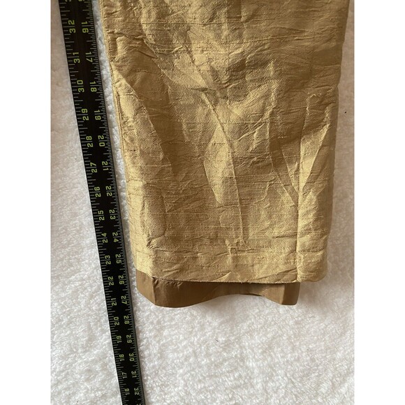 Unbranded Womens Gold Lined Boho Chic Crinkle Silk-Like High Waist Pants Small‎ - Picture 5 of 9